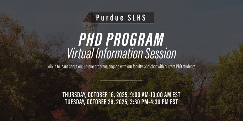 Image for the Tweet beginning: .@PurdueSLHS at @LifeAtPurdue will be